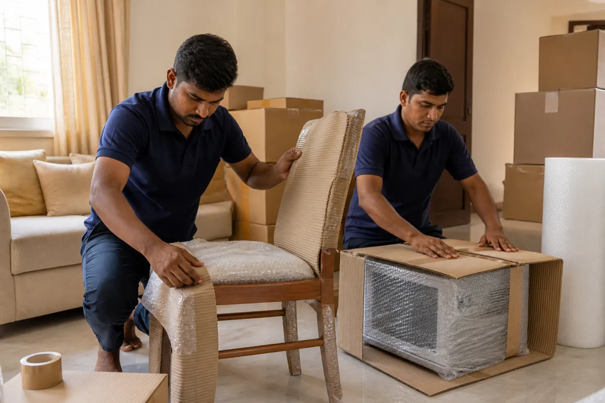 Protective packing with quality wrapping material