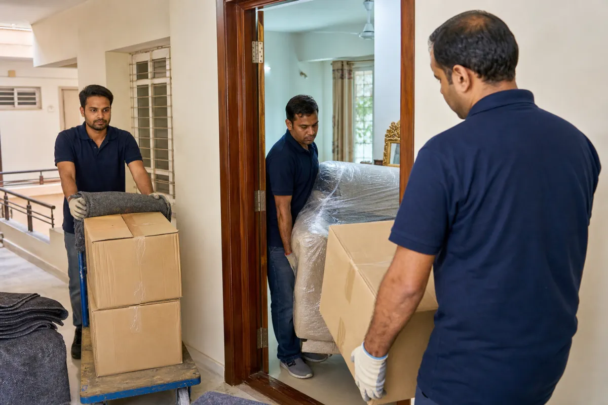 Trained labour handling household goods with care